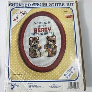 Vintage Friends are BEARY Necessary 1988 The New Berlin Co Counted Cross Stitch